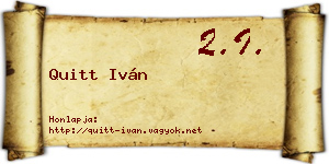 Quitt Iván névjegykártya